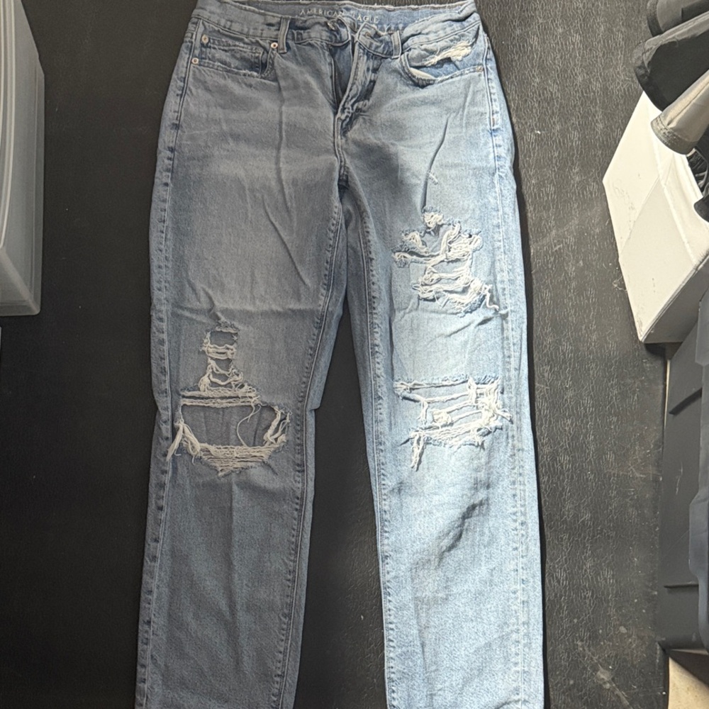 Distressed Light Blue Jeans